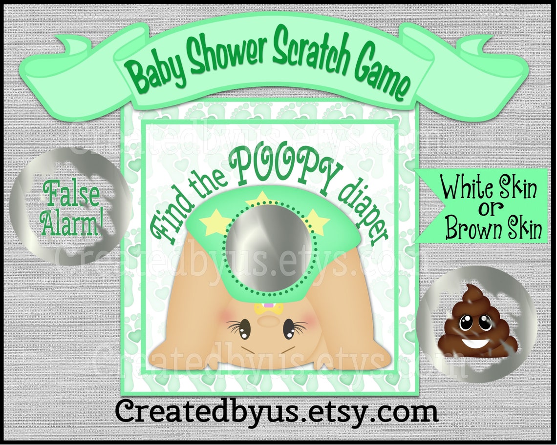 Haizct 50 Pack 'What's In My Diaper' Scratch Off Game Cards For Baby Showers & Parties (African American) - View #9