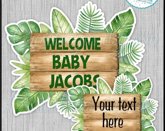 Safari Jungle sign stand up cutouts for party decorations Jungle Baby shower Safari centerpiece decorations 1st Birthday table decoration 1a