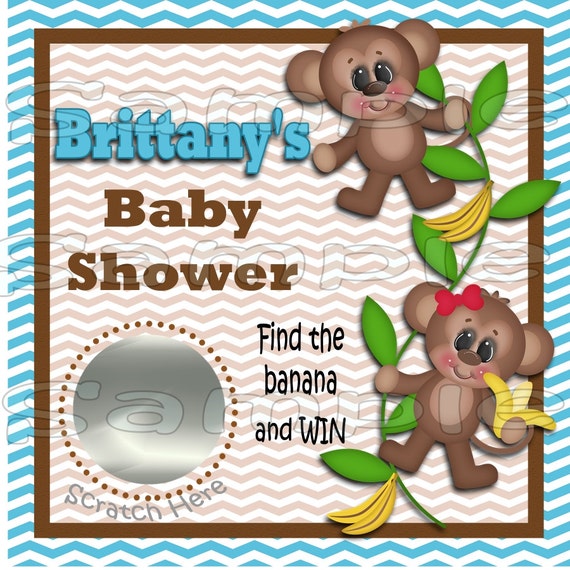 Party Favors Games Monkey Baby Scratch Off Cards Baby Boy Shower Game Scratch Tags Party Scratch Off Game Favor Invitations Scratch Off Tags 12 Precut Printed Paper Party Supplies