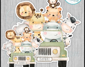 Safari Jungle stand up cutouts for party decorations Jungle Baby shower Safari animal centerpiece decorations 1st Birthday table decorations