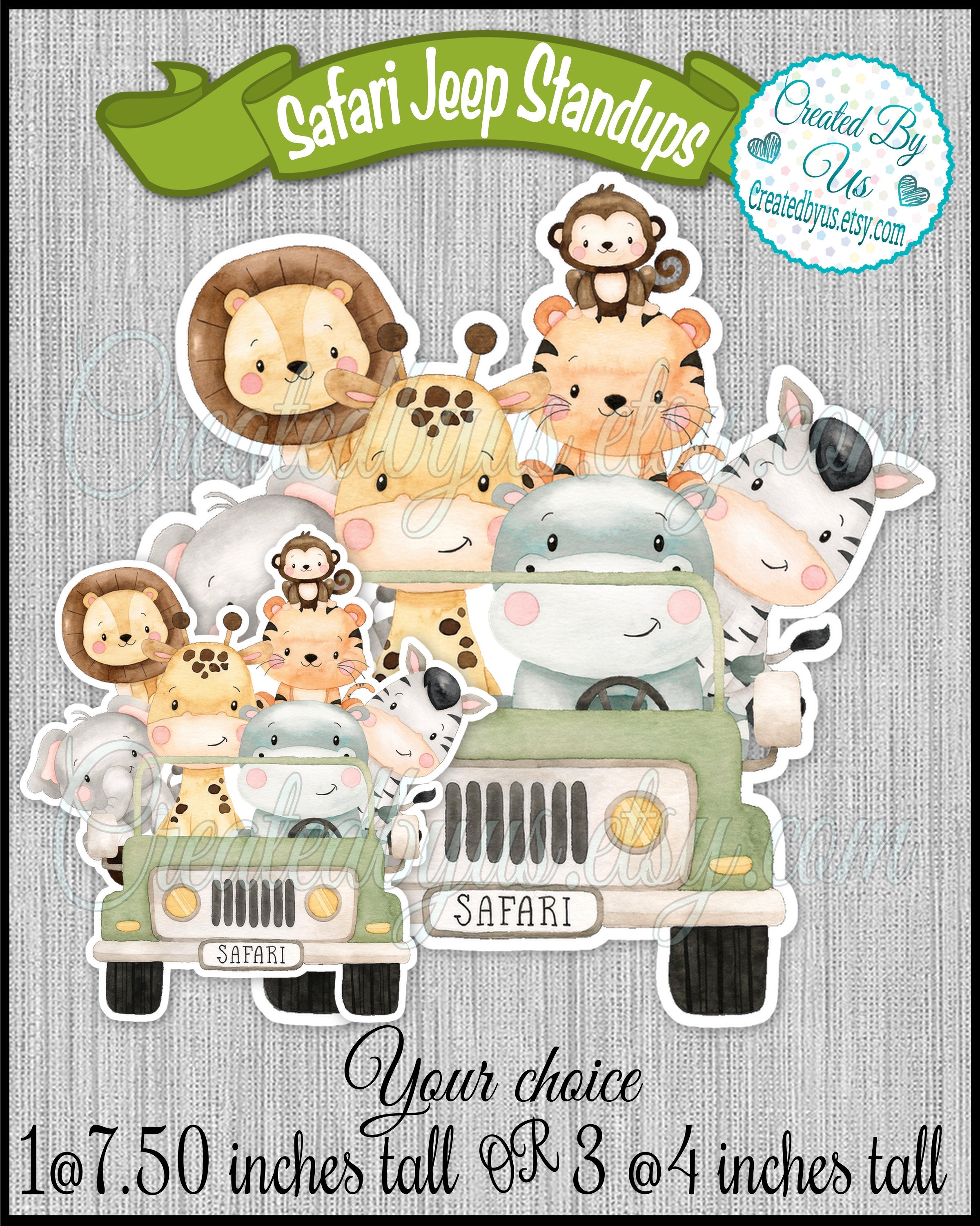 Safari Jungle stand up cutouts for party decorations Jungle Baby shower Safari animal centerpiece decorations 1st Birthday