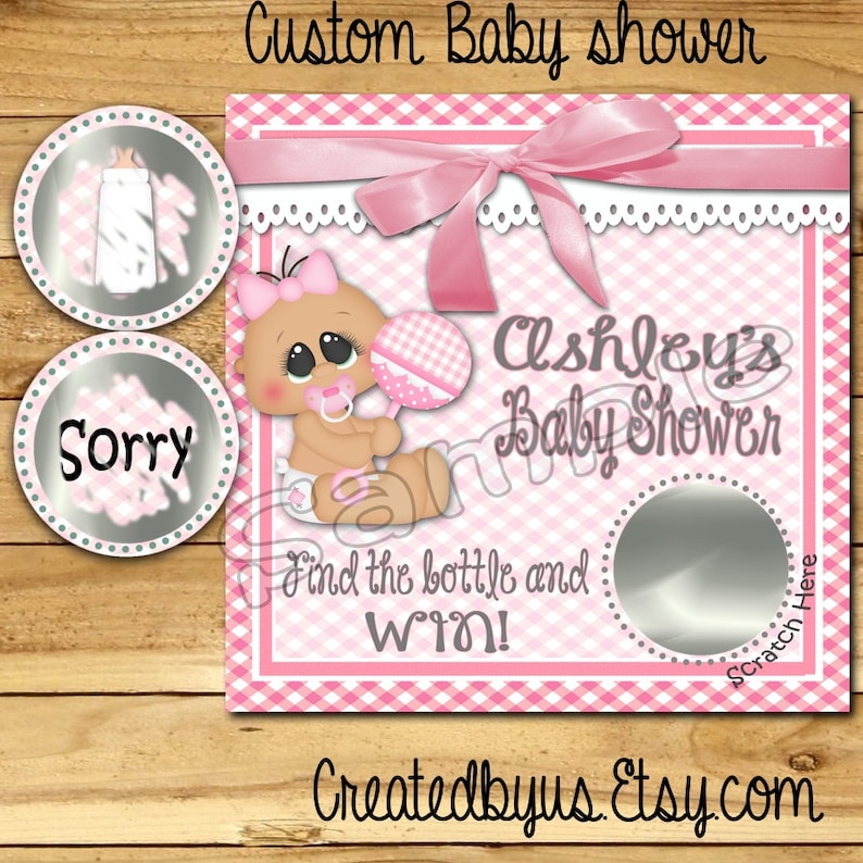 Baby Shower Game Baby Girl Shower Ideas Custom Game Cards Etsy