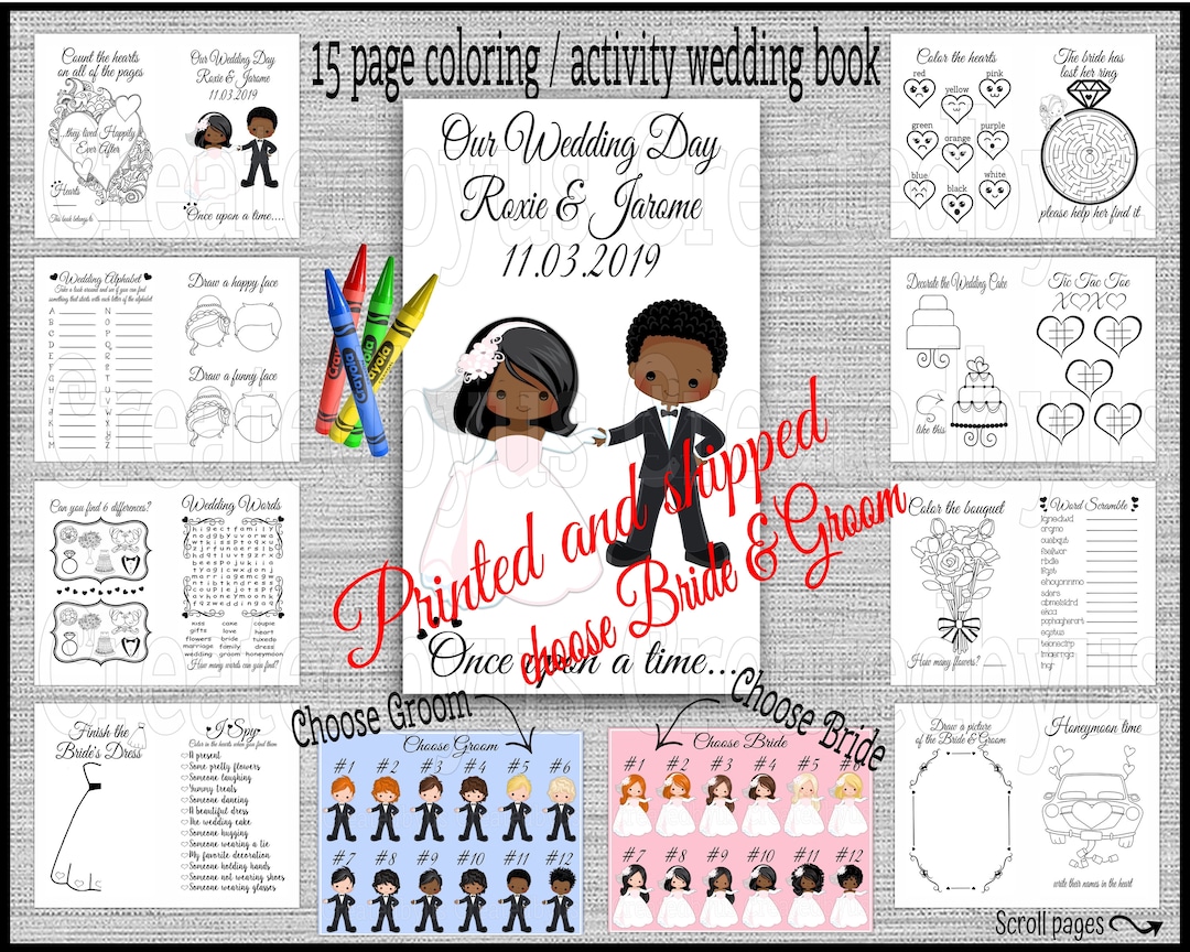 Libro de colorear de bodas personalizado Libro de actividades para