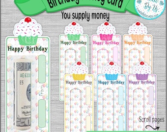 Birthday money card Happy Birthday money card holder Birthday cash gift Birthday Cash card Gift Money holder Birthday Cash holder Present