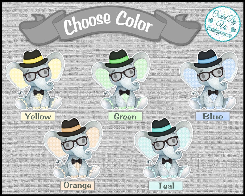 Baby Boy Elephant cutouts Elephant centerpiece Little peanut baby shower It/'s a Boy Elephant 1st Birthday bow tie top hat cake 18 Die cuts
