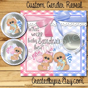 Gender Reveal scratch off cards Baby Pregnancy announcement cards baby gender reveal cards Baby boy Baby girl he or she favor 12 Printed