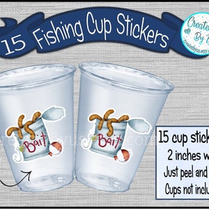 GENDER REVEAL FISHING Party Cups - Fish Party Cups Fishing Baby