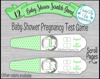 Neutral Baby shower pregnancy test game Scratch off pregnancy tests Baby shower Scratch off cards Scratch off favors Pregnant game 12 Precut