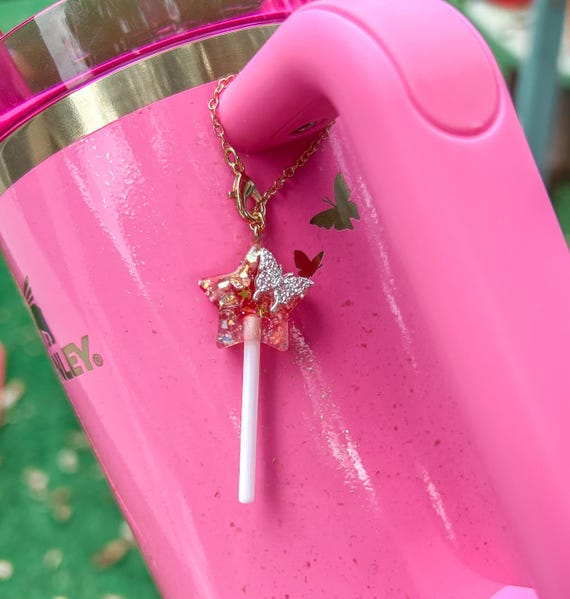 Water Bottle Accessories | Pink Marble Lip Gloss Holder