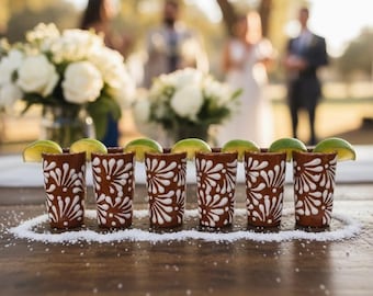 Handgjorda Talavera-shotglas (set om 6) – Mexikansk tequila-barbehör || ArteyAlmaMexicana
