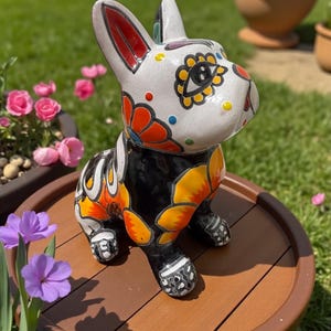 Handmade Talavera Dog Figurine | Mexican Día de los Muertos Decor