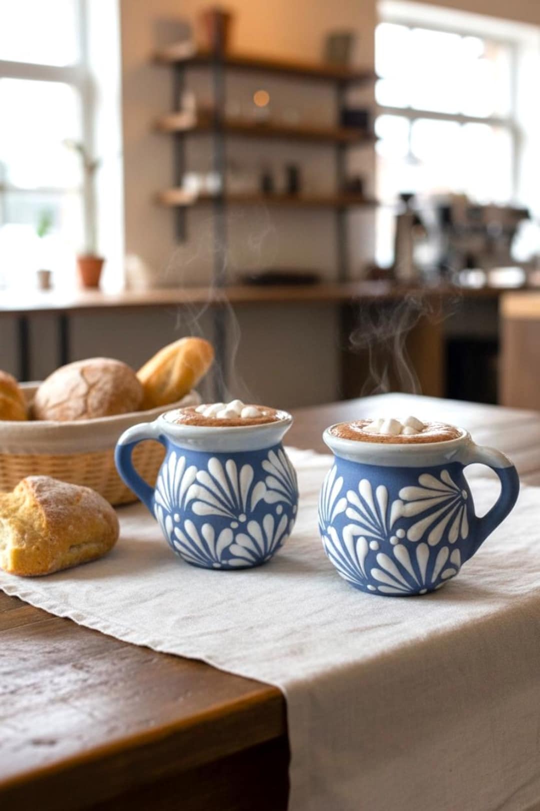 Handmade Mexican Coffee Mugs – 16 oz | Blue & White | Lead-Free | Dishwasher Safe || ArteyAlmaMexicana