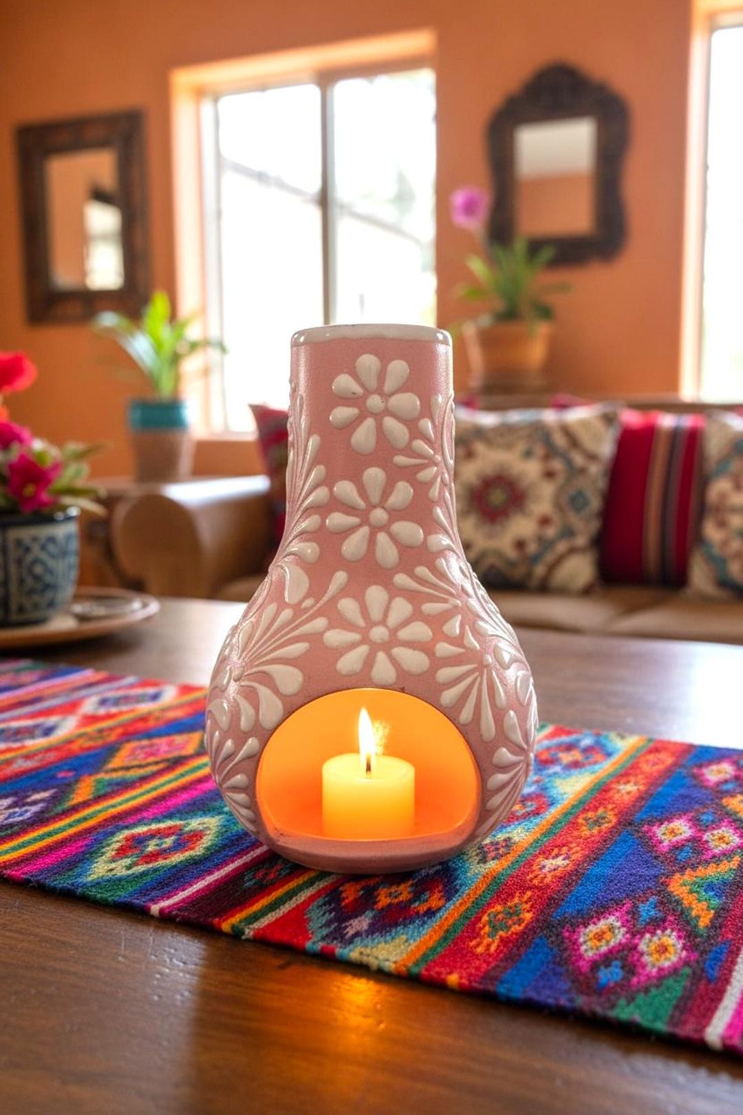花*火様 【新品】neru design kozara BRUNT LILY t Handmade Talavera Chimney 8