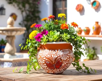 Talavera Planter - Large 12" Mexican Ceramic Pot - Hand Painted Floral  Flower Pot With Drainage - Handmade Mexico Pottery for Indoor Outdoor - Etsy