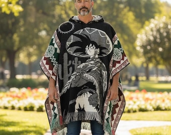 Handgefertigter Poncho mit Kapuze: Ecuadorianischer Artisan Cape (40x48) || ArteyAlmaMexicana