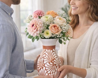 Mexicaanse talavera-bloemenvaas | Terracotta woondecoratie
