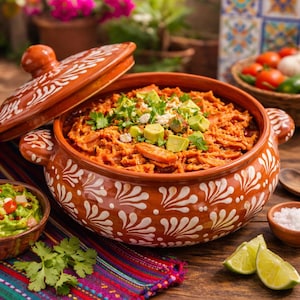 Handmade Talavera Cielito Lindo Mexican Serving Pot || ArteyAlmaMexicana