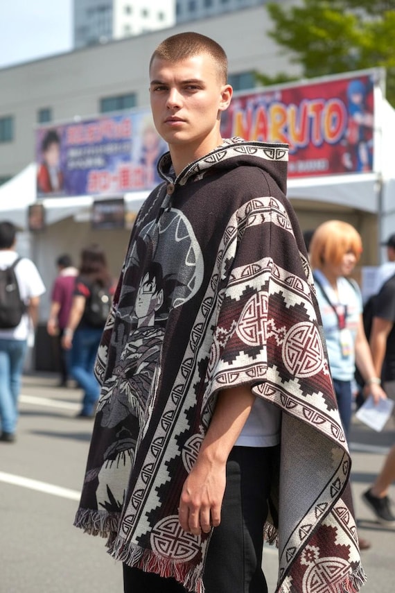 Handmade Poncho With Hoodie: Ecuadorian Artisan Cape (40x48