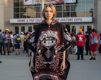 Handmade Poncho: Hooded Ecuadorian Gaban - One Size - Unisex || ArteyAlmaMexicana