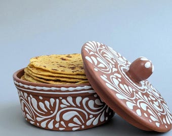 Calentador de tortillas de Talavera Mexicana // Tortillero de Talavera Mexicano // ArteyAlmaMexicana