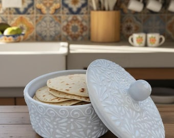 Calentador de tortillas de Talavera Mexicana // Tortillero de Talavera Mexicano // ArteyAlmaMexicana