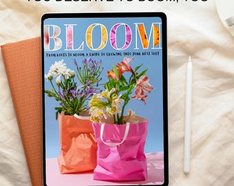 Bloom Self-Care Planner | 60-Day Growth Journal | Digital Wellness & Reflection Journal for Women | PDF Printable Planner