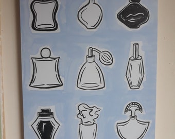 Vintage Perfume Bottles Painting