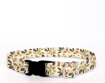 Fall Leaves Cat Collar: Breakaway Safety, Kitten Collar with Bell