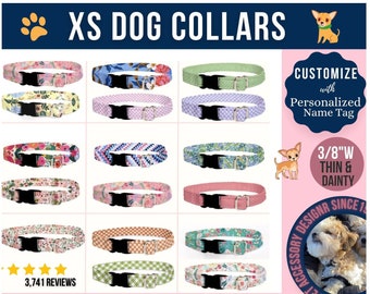 XS Dog Collars for Tiny Dogs, Little Dog Collar, Tiny Dog Breed Collar, Small Dog Collar Boy, Girl