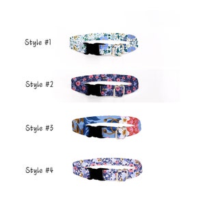 Tiny Dog Collar Floral, Teacup Dog Collar, Thin Dog Collar, Summer Dog Collar, Cute Dog Collar Girl FREE Removeable Bow Included image 4