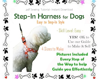 Dog Harness Sewing Pattern, Small Dog, Dog Harness Instructions, Dog Harness DIY, Dog Harness Sewing, Sewing Instructions Dog Harness