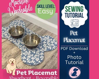 Dog Placemat Sewing Pattern: Beginner DIY Pet Project (PDF Pattern)