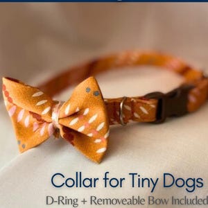 XXS Fall Dog Collar – Autumn Design for Tiny Breeds and Tea Cup Puppies