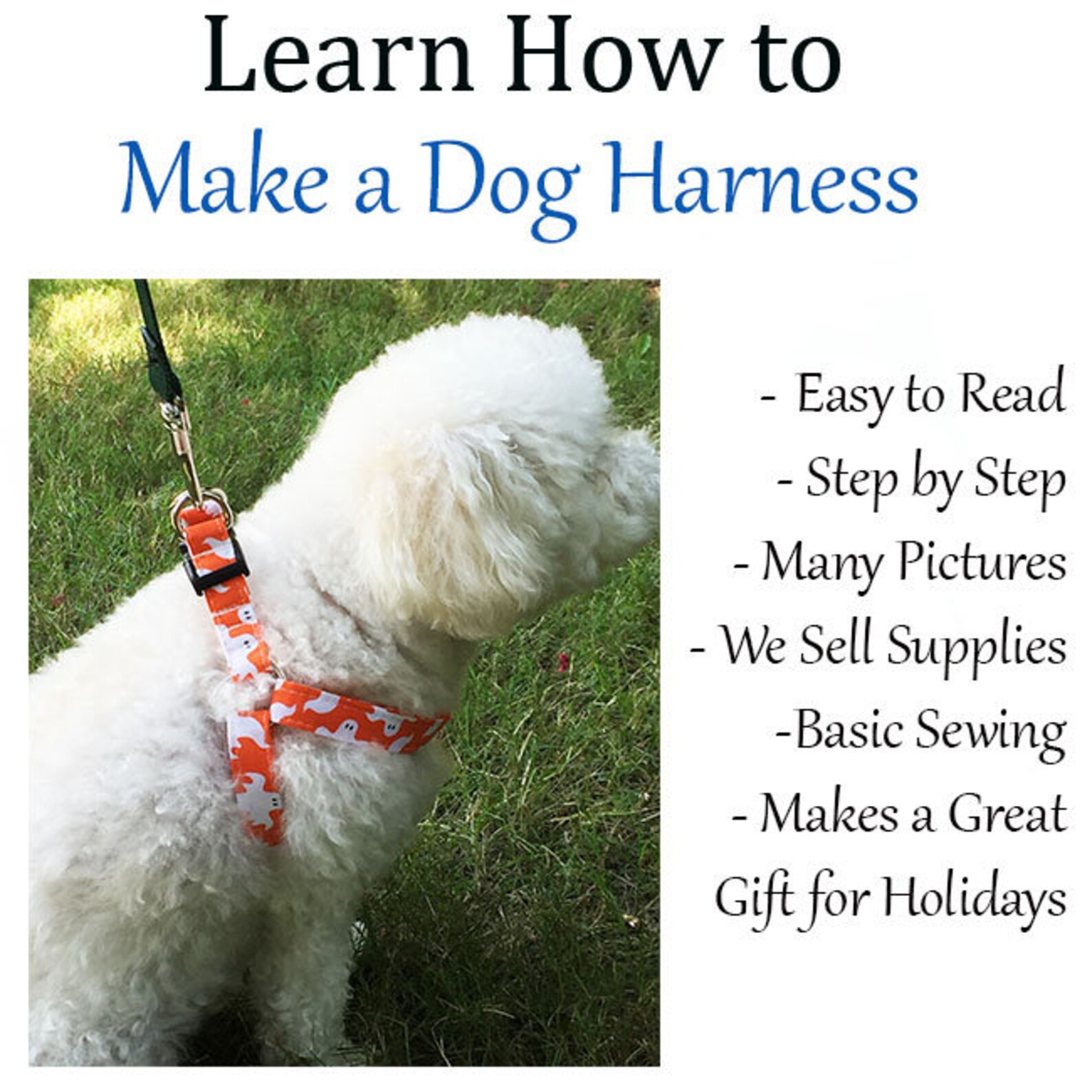 Dog Harness Small Dog Dog Harness Instructions Dog Harness Etsy
