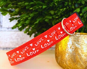 Valentine’s Day Dog Collar – Adjustable Puppy Collar, Love Story - Pet Gift