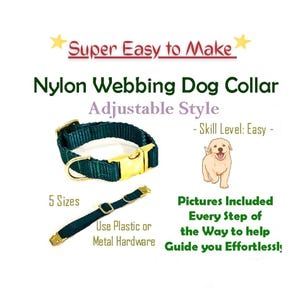 Nylon Webbing Dog Collar Sewing Pattern, DIY Adjustable Dog Collar, Dog Collar Pattern PDF Instant Download