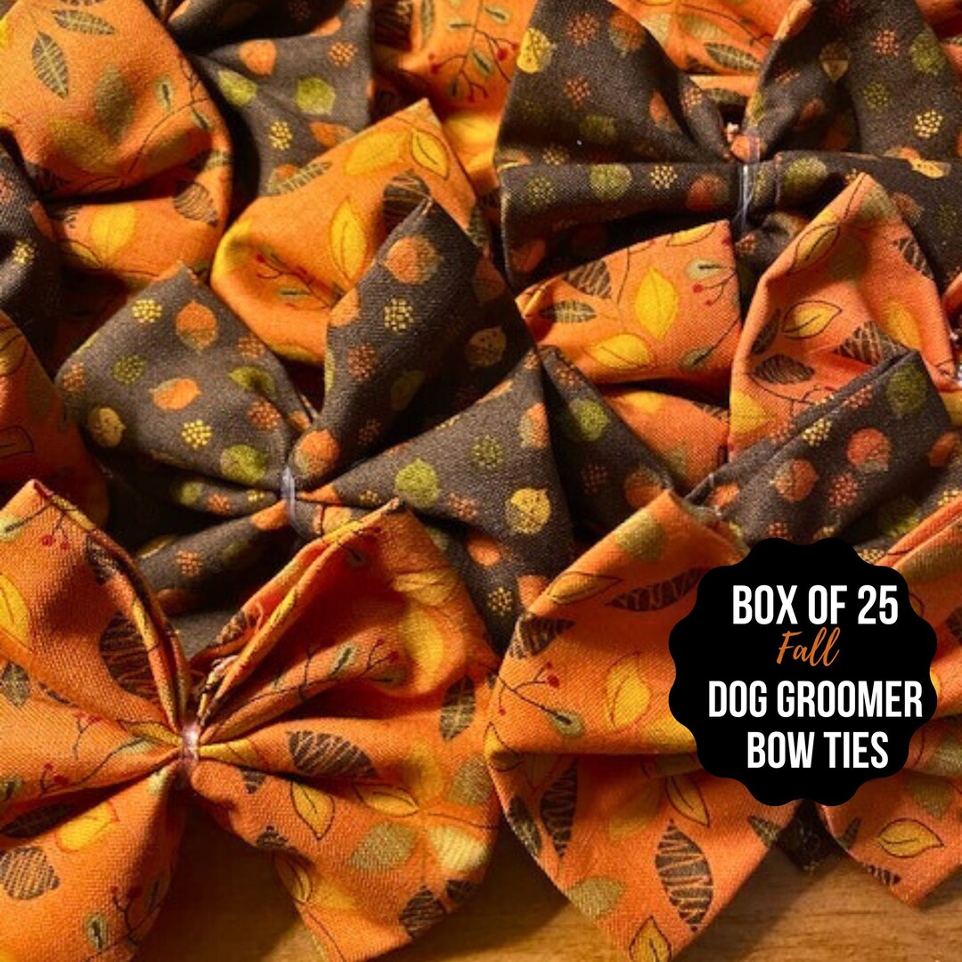 Fall Bow Ties for Dogs, Box of 25, Dog Groom Bows, Bows for Dog