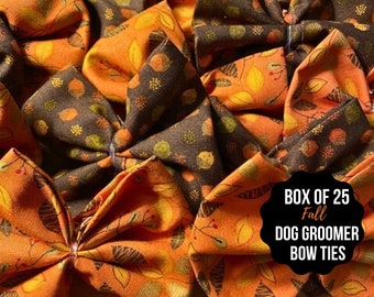 Fall Bow Ties for Dogs, Box of 25, Dog Groom Bows, Bows for Dog Groomers