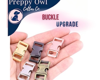 UPGRADE (NO ENGRAVING): Metal Buckle for Dog Collar - 3/8", 5/8" or 3/4"