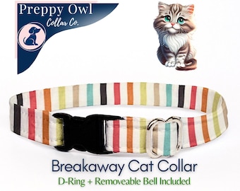 Striped Cat Collar Breakaway: Southwestern Kitten Safety Collar
