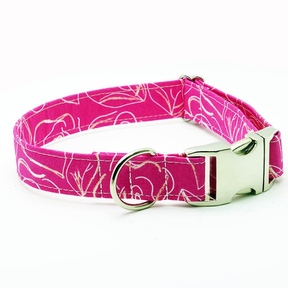 Girl Dog Collar Hot Pink Dog Collar Girly Pet Collars Dog Etsy