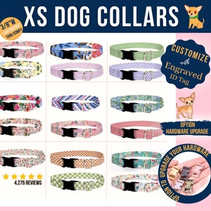 Tiny Dog Collar, Teacup Dog Collar, Thin Dog Collar, Dainty Dog Collar, Whelping Collar - FREE Removeable Bow Included