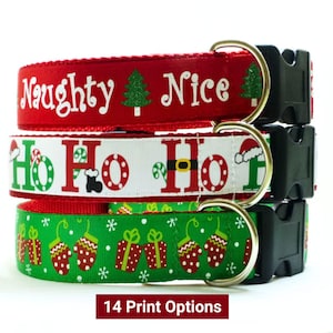 Holiday Dog Collar Merry Christmas Naughty Nice: Adjustable Santa, Reindeer, Snowman, Ho Ho Ho Dog Collar and Pet Gift