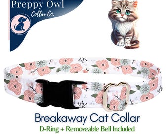 Floral Cat Collar with Breakaway Buckle: XXS Dog Collar Option