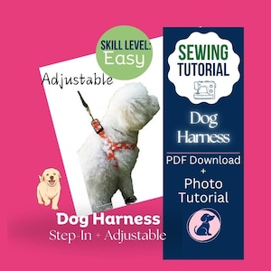 Dog Harness Sewing Pattern: DIY Adjustable Fabric Harness (PDF Download)
