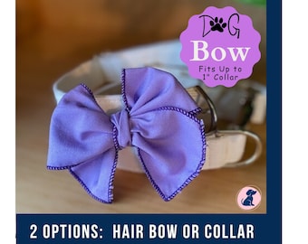 Purple Dog Collar Bows for Small Dogs, Girl Dog Bow Purple, Cute Dog Collar Bow, Dog Hair Bows