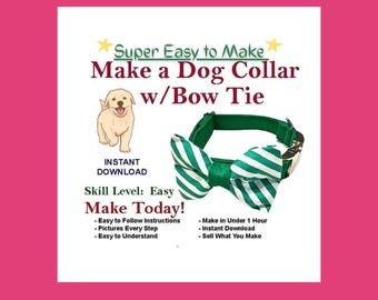 Dog Collar & Bow Tie Sewing Pattern: DIY Adjustable Collar (PDF Tutorial)