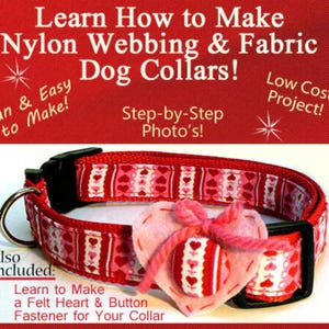 DIY Dog Collar Sewing Pattern: Heart Embellishment, Adjustable Sizes (PDF Pattern)