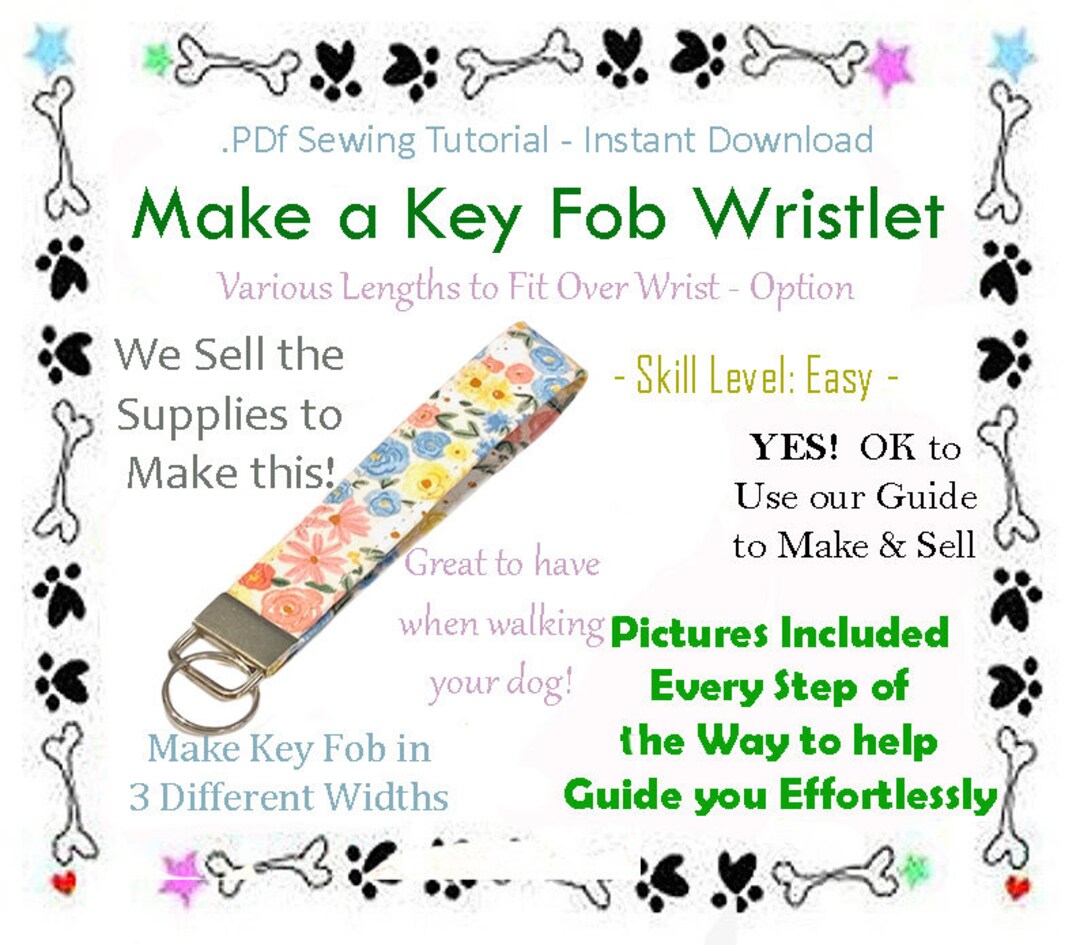 Key Fab Pattern DIY Key Chain, Key Fob Sewing Pattern, PDF Pattern, Digital File ...