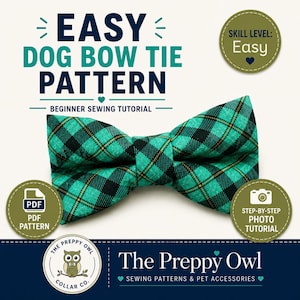 Dog Bow Tie Sewing Pattern: DIY Pet Collar Accessory (PDF Download)